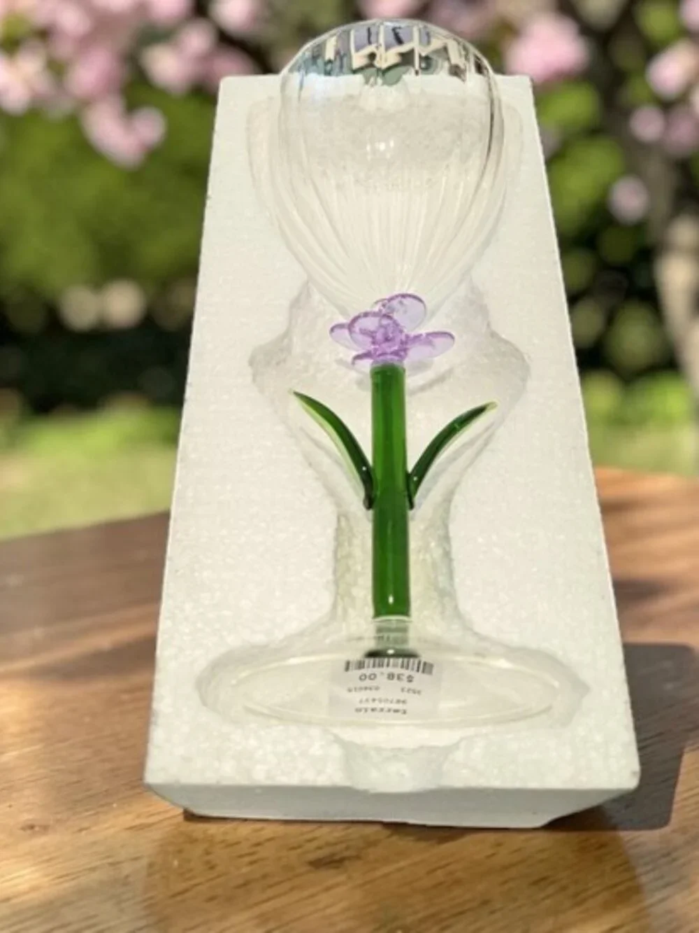 Two Anthropologie Wine Glasses - One Purple & One Pink - NIB!